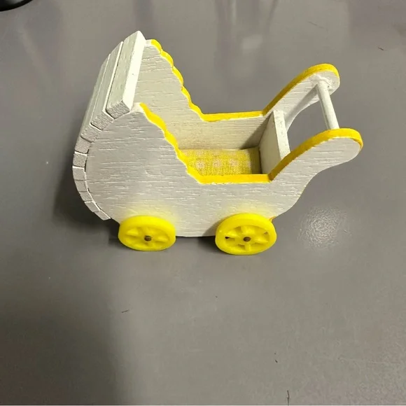 Yellow and White Dollhouse Nursery Furniture Set - Picture 2 of 14